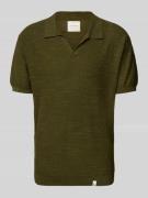 Colours & Sons Regular Fit Poloshirt mit V-Ausschnitt in Dunkelgruen, ...