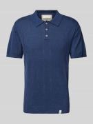 Colours & Sons Slim Fit Poloshirt mit Leinen-Anteil in Marine, Größe X...