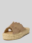 Espadrij Slides aus Leder mit leicht profilierter Sohle Modell 'LYON' ...