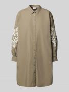 Jake*s Casual Knielanges Hemdblusenkleid mit Stickereien in Lind, Größ...