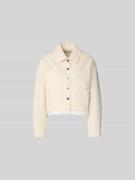 Self-Portrait Jacke mit Knopfleiste in Ecru, Größe L