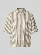 Jake*s Collection Relaxed Fit Hemdbluse mit Brusttasche in Beige, Größ...