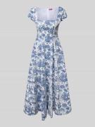 Staud Midikleid mit Karree-Ausschnitt Modell 'WELLS' in Bleu, Größe 30