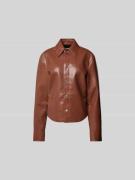 Nanushka Jacke in Leder-Optik in Mittelbraun, Größe L