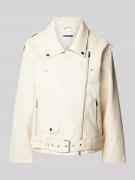 Noisy May Bikerjacke in Leder-Optik Modell 'PAULINA' in Ecru, Größe S