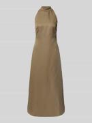 Ivy Oak Leinenkleid mit Neckholder Modell 'NELA' in Khaki, Größe 42