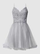 Laona Cocktailkleid mit Herz-Ausschnitt in Silber, Größe 36