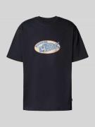 WOODBIRD T-Shirt mit Label-Print Modell 'Baine' in Black, Größe M