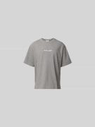 MAISON KITSUNÉ Oversized T-Shirt aus Baumwolle in Hellgrau, Größe S