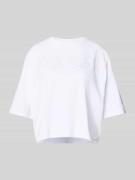 BOSS T-Shirt mit Motiv-Stitching Modell 'Enesse' in Weiss, Größe XS