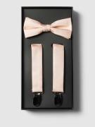 Monti Fliege und Hosenträger im Set aus reiner Seide in Apricot, Größe...