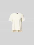Joseph T-Shirt mit geripptem Rundhalsausschnitt in Ecru, Größe M