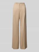 MORE Wide Leg Stoffhose mit Bügelfalten in Beige, Größe 44