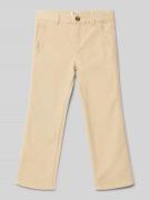 Steiff Regular Fit Stoffhose mit Gürtelschlaufen in Khaki, Größe 98