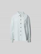 Victoria Beckham Hemdbluse mit Knopfleiste in Hellblau, Größe 36
