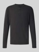 Superdry Longsleeve mit Strukturmuster und Knopfleiste in Black, Größe...