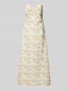 Bardot Abendkleid mit gelegten Falten Modell 'LORA' in Hellgelb, Größe...