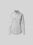 Closed Hemdbluse in Denim-Optik in Hellgrau, Größe M