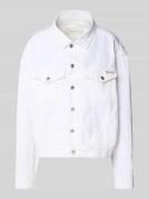 Calvin Klein Jeans Jeansjacke mit Label-Patch in Weiss, Größe L