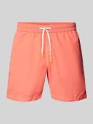 Hartford Badehose mit kontrastiven Ziernähten Modell 'Uni' in Koralle,...