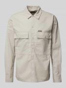 SANTA CRUZ Regular Fit Freizeithemd mit Label-Detail in Beige, Größe M