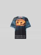 Diesel Oversized T-Shirt aus reiner Baumwolle in Dunkelgrau, Größe L