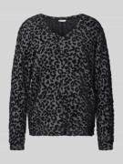 Street One Sweatshirt mit gerippten Abschlüssen in Anthrazit, Größe 36