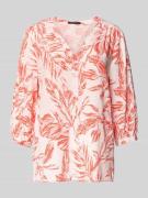 comma Blusenshirt mit V-Ausschnitt in Koralle, Größe 36