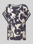 comma Blusenshirt mit Rundhalsausschnitt in Marine, Größe 34