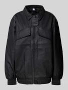 Karo Kauer Oversized Jacke in Leder-Optik in Black, Größe L