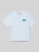 Garcia Regular Fit T-Shirt mit Statement-Print in Bleu, Größe 140