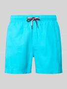 MCNEAL Badehose mit elastischem Bund und Tunnelzug in Tuerkis, Größe L