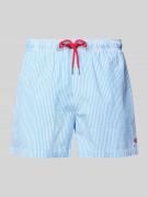 MCNEAL Badehose mit elastischem Bund und Tunnelzug in Metallic Blue, G...