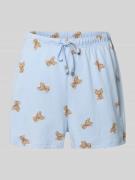 Jake*s Casual Pyjama-Shorts mit elastischem Bund in Hellblau, Größe L