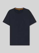 BOSS Orange Regular Fit T-Shirt mit Logo Detail in Marine, Größe L
