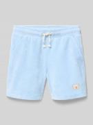 Steiff Shorts mit Label-Stitching in Bleu, Größe 104