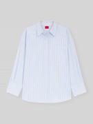 HUGO Oversized Langarmbluse aus reiner Baumwolle in Hellblau, Größe 32