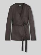 BOSS Slim Fit Blazer mit Bindegürtel in Dunkelbraun, Größe 32