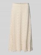 Jake*s Collection Midirock im Allover-Look in Beige, Größe 32