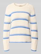 MOS MOSH Strickpullover mit Streifenmuster Modell 'Rola Bine' in Bleu,...