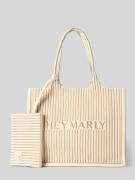 Hey Marly Strandtasche mit Label-Detail Modell 'Summer Signatur' in Of...
