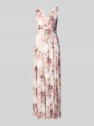 Christian Berg Cocktail Maxikleid mit V-Ausschnitt und Gehschlitz in R...