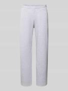 REVIEW Sweatpants mit elastischem Bund in Hellgrau Melange, Größe L