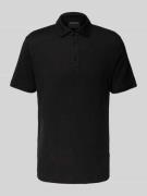 OLYMP Level Five Slim Fit Poloshirt aus Leinen-Mix in Black, Größe M