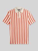 Tommy Hilfiger Relaxed Fit Poloshirt aus Lochstrick in Orange, Größe L