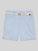 Tom Tailor Chinoshorts mit Gürtel in Hellblau, Größe 34
