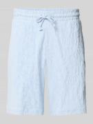 Hugo Blue Regular Fit Shorts aus Frottee in Hellblau, Größe L