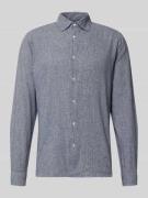 MCNEAL Regular Fit Freizeithemd aus Leinen-Baumwoll-Mix in Dunkelblau,...