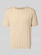 Lindbergh Strickshirt aus Viskose-Mix mit Rundhalsausschnitt in Sand, ...