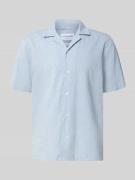 Lindbergh Relaxed Fit Freizeithemd aus Leinen-Baumwoll-Mix in Hellblau...